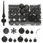 Vidaxl 111-delige kerstballenset polystyreen zwart