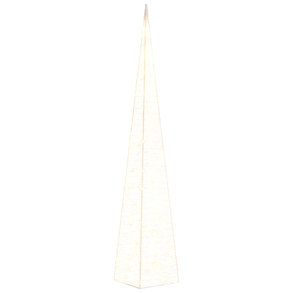 Vidaxl kerstverlichtingskegel met 60 warmwitte led's 120 cm acryl