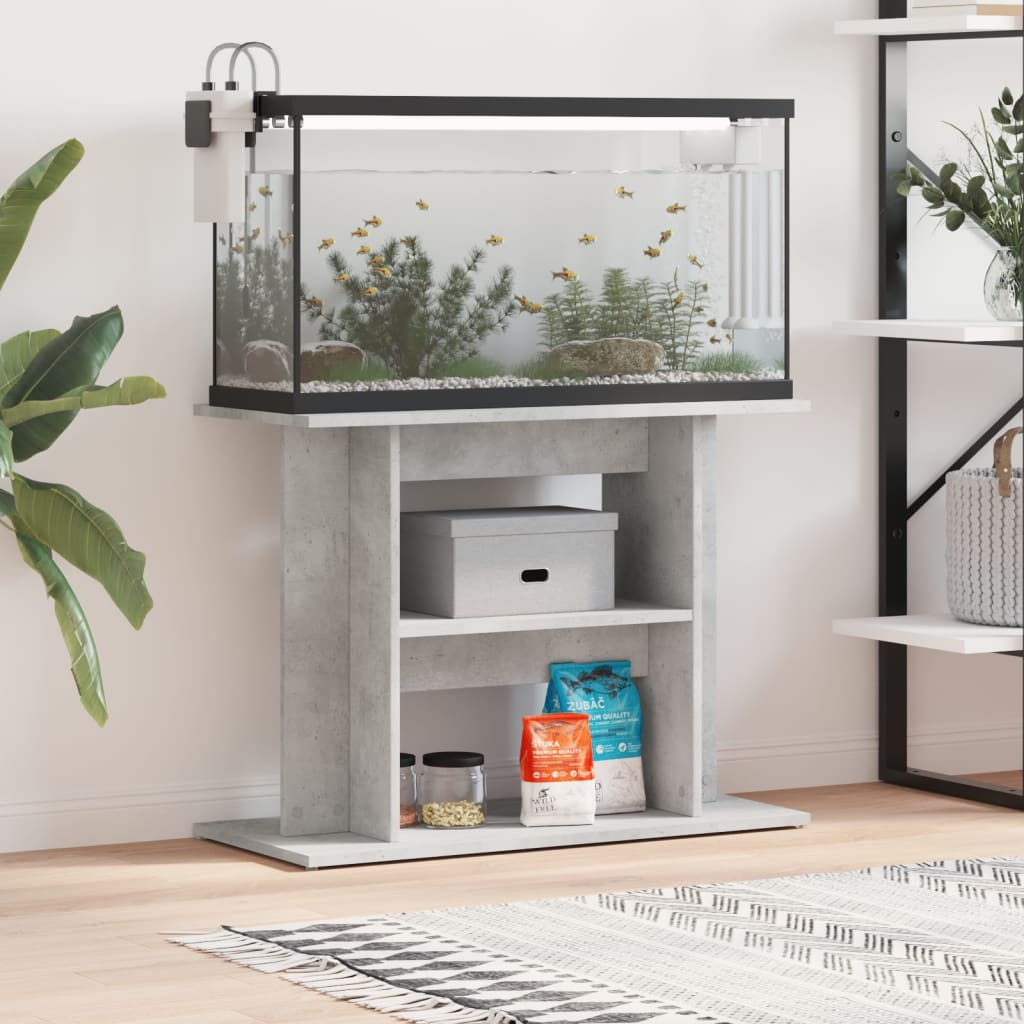 Vidaxl aquariumstandaard betongrijs 80x35x60 cm bewerkt hout