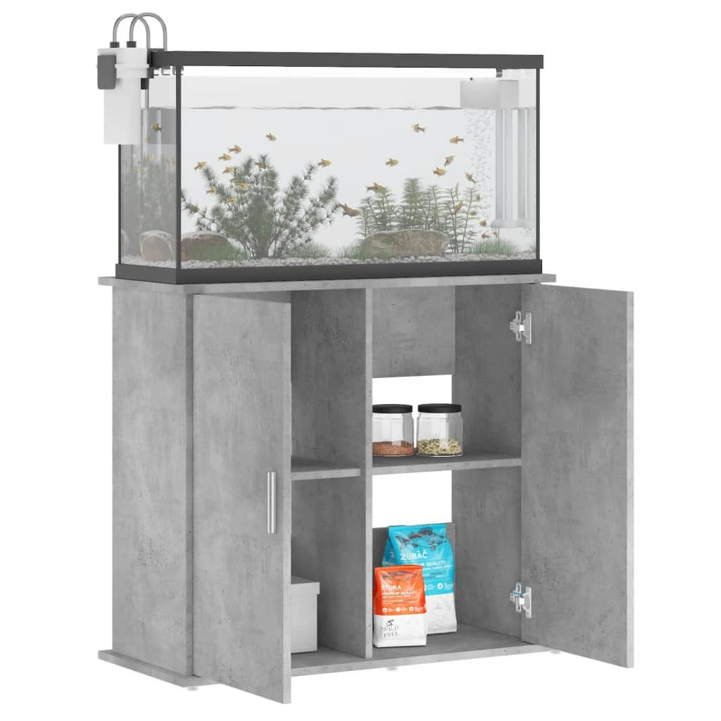 Vidaxl aquariumstandaard betongrijs 81x36x73 cm bewerkt hout
