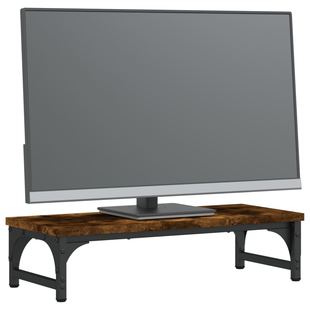 Vidaxl monitorstandaard 55x23x14 cm bewerkt hout gerookt eikenkleurig