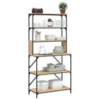 Vidaxl bakkersrek 6-laags 90x40x180 cm bewerkt hout sonoma eikenkleur