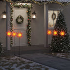 Vidaxl kerstlampen met grondpin en led's 3 st 35 cm rood