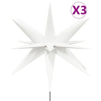 Vidaxl kerstlampen met grondpin en led's 3 st 35 cm wit