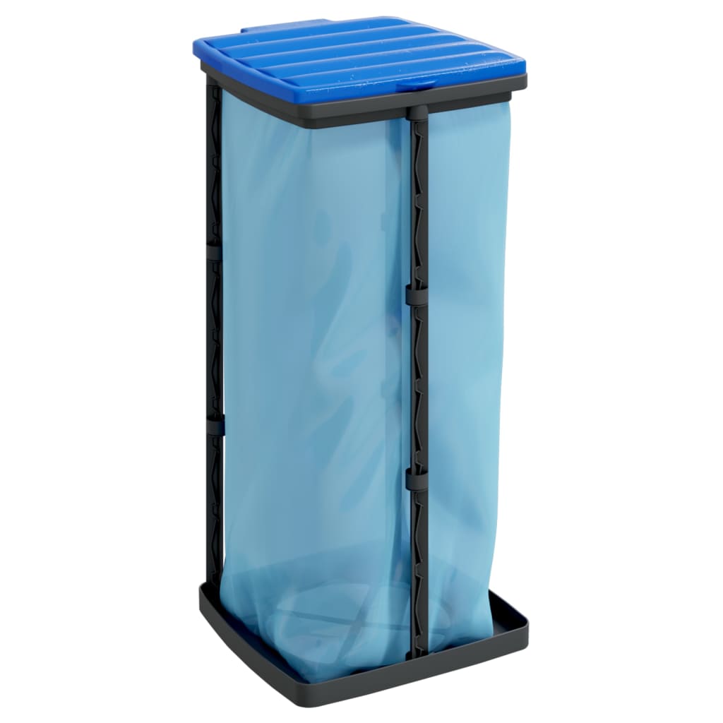 Vidaxl vuilniszakhouders 2 st 60 l pp zwart en blauw