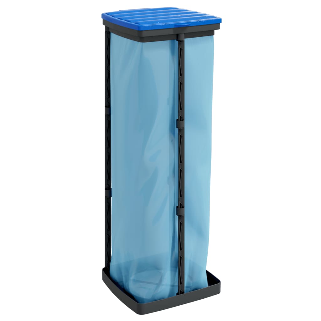 Vidaxl vuilniszakhouders 2 st 120 l pp zwart en blauw