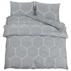 Vidaxl dekbedovertrekset 140x200 cm katoen grijs en wit
