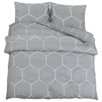 Vidaxl dekbedovertrekset 220x240 cm katoen grijs en wit