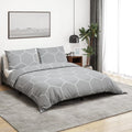 Vidaxl dekbedovertrekset 135x200 cm katoen grijs en wit