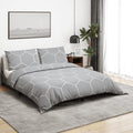 Vidaxl dekbedovertrekset 200x220 cm katoen grijs en wit