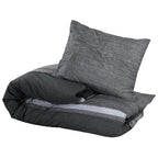 Vidaxl dekbedovertrekset 140x200 cm katoen donkergrijs en zwart