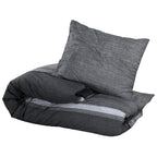 Vidaxl dekbedovertrekset 200x200 cm katoen donkergrijs en zwart