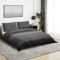 Vidaxl dekbedovertrekset 200x200 cm katoen donkergrijs en zwart