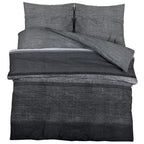 Vidaxl dekbedovertrekset 240x220 cm katoen donkergrijs en zwart