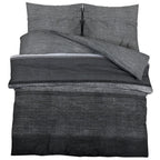 Vidaxl dekbedovertrekset 225x220 cm katoen donkergrijs en zwart