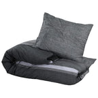 Vidaxl dekbedovertrekset 225x220 cm katoen donkergrijs en zwart