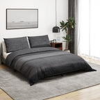Vidaxl dekbedovertrekset 225x220 cm katoen donkergrijs en zwart