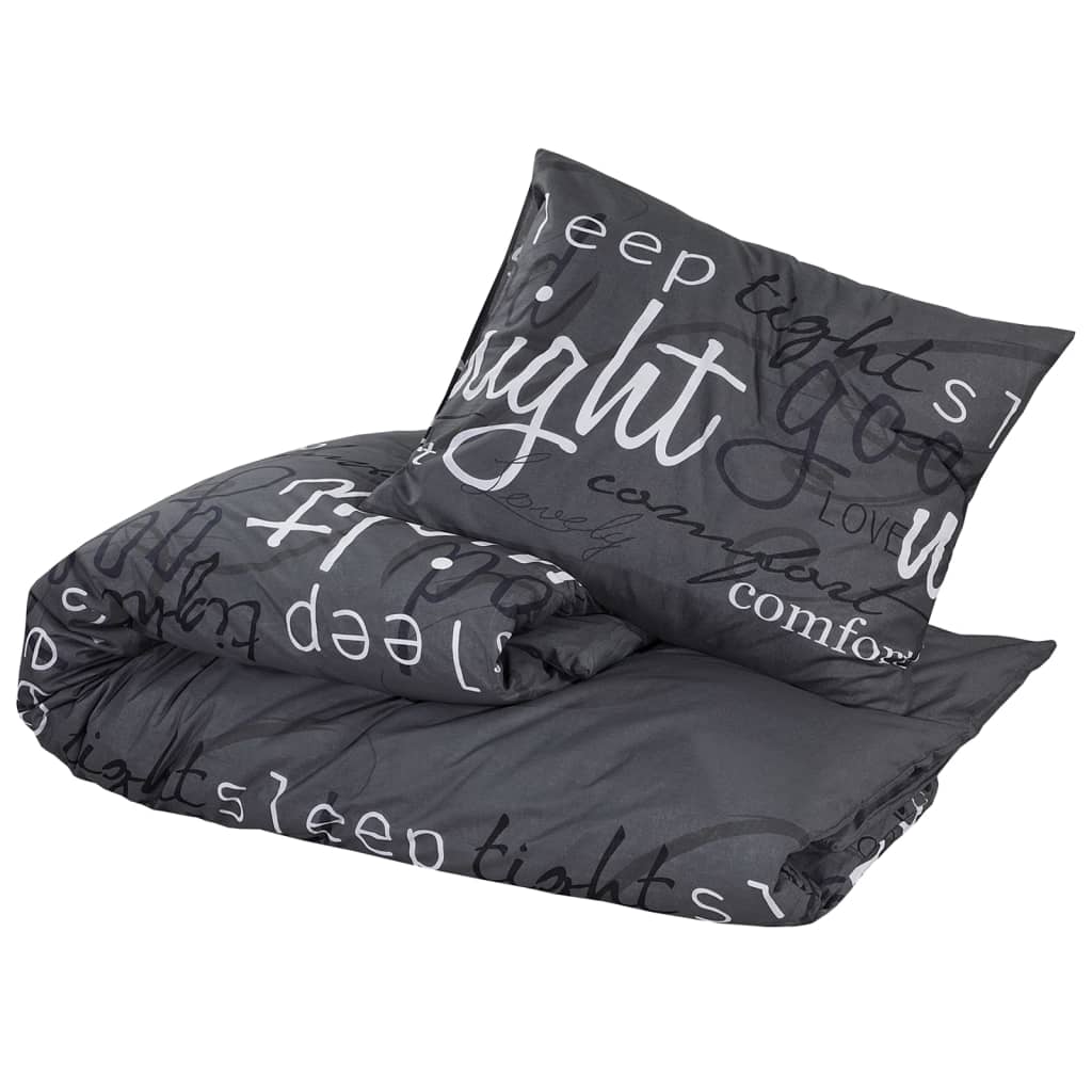 Vidaxl dekbedovertrekset 240x220 cm katoen zwart en wit