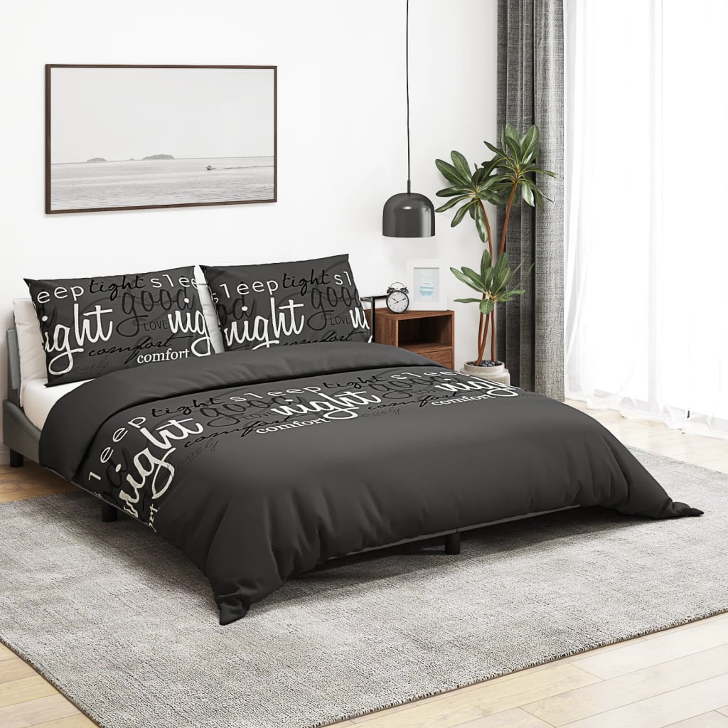 Vidaxl dekbedovertrekset 220x240 cm katoen zwart en wit