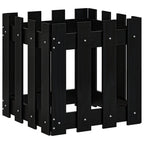 Vidaxl plantenbak met hekontwerp 40x40x40 cm massief grenenhout zwart