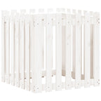 Vidaxl plantenbak met hekontwerp 70x70x70 cm massief grenenhout wit