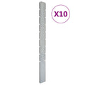 VidaXL Schuttingpalen 10 st 220 cm gegalvaniseerd staal zilverkleurig