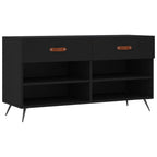 Vidaxl schoenenbank 102x35x55 cm bewerkt hout zwart