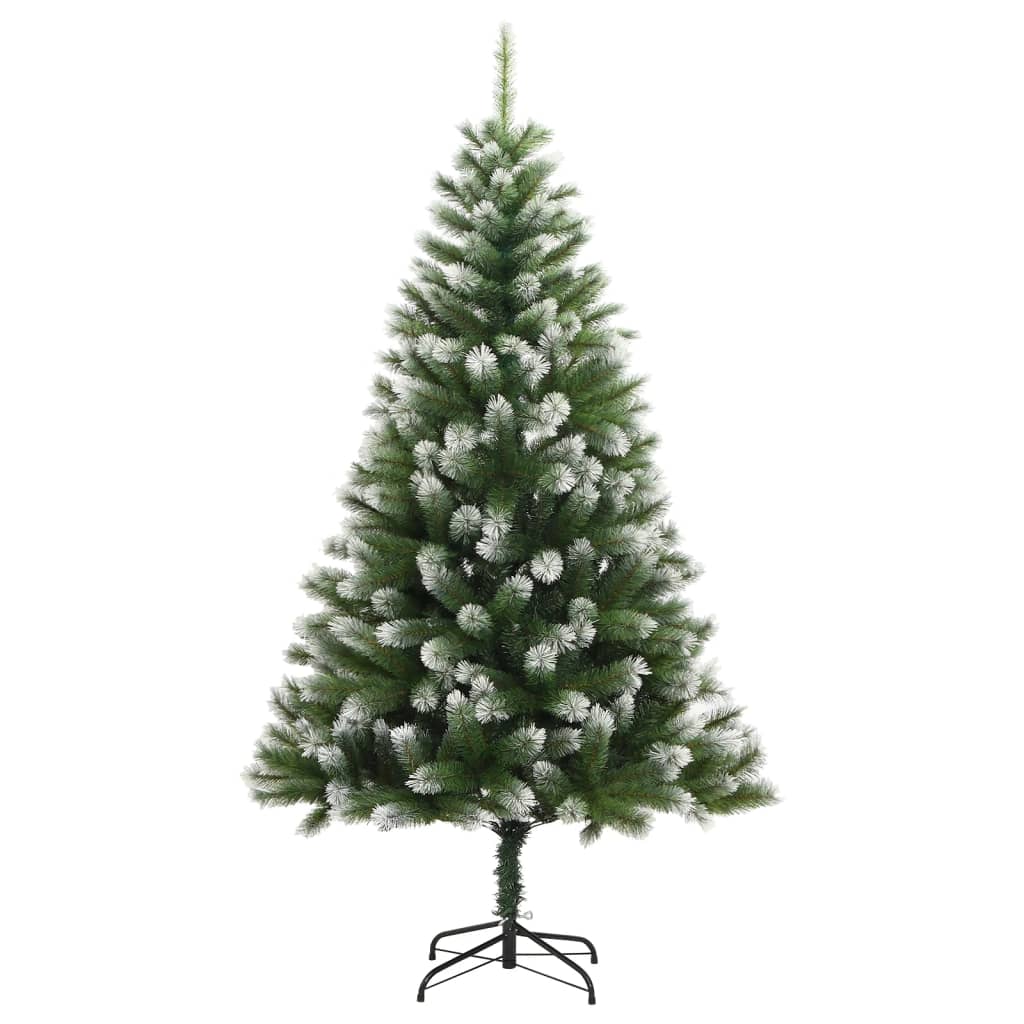 VidaXL Kunstkerstboom met scharnieren en sneeuw 210 cm