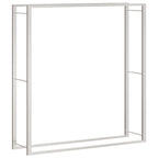 Vidaxl haardhoutrek 110x28x116 cm roestvrij staal