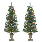VidaXL Kunstkerstbomen 2 st 100 LED's 120 cm groen