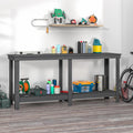Vidaxl werkbank 180x50x80 cm massief grenenhout grijs
