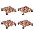 Vidaxl plantentrolleys 4 st 30x30x7,5 cm hkc bruin