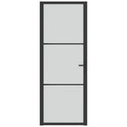 Vidaxl binnendeur 76x201,5 cm matglas en aluminium zwart