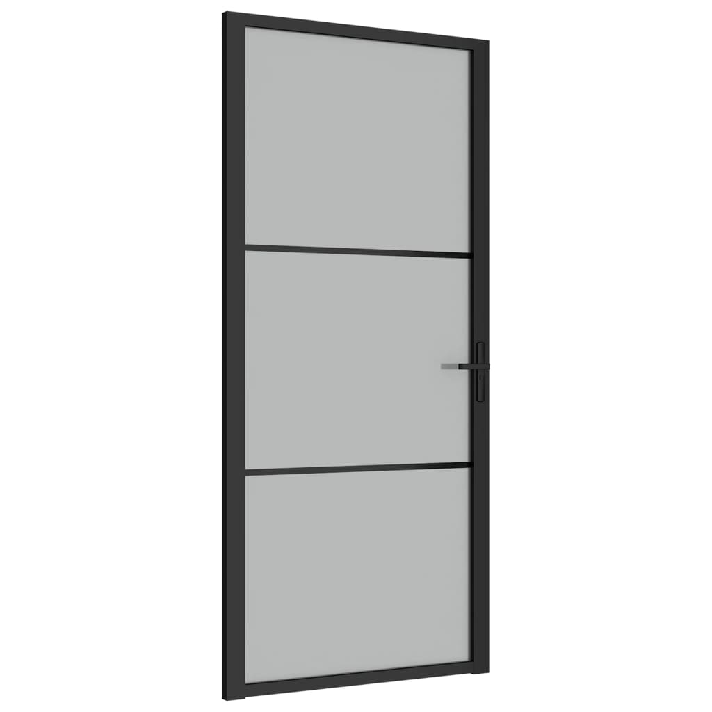 Vidaxl binnendeur 93x201,5 cm matglas en aluminium zwart
