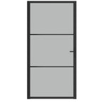 Vidaxl binnendeur 102,5x201,5 cm matglas en aluminium zwart
