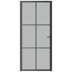 Vidaxl binnendeur 93x201,5 cm matglas en aluminium zwart