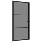 VidaXL Binnendeur 102,5x201,5 cm ESG-glas en aluminium zwart