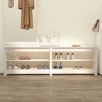 Vidaxl schoenenbank 160x36,5x50 cm massief grenenhout wit