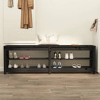 Vidaxl schoenenbank 160x36,5x50 cm massief grenenhout zwart