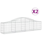 Vidaxl schanskorven 2 st gewelfd 200x30x40 60 cm gegalvaniseerd ijzer