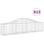 VidaXL Schanskorven 15 st gewelfd 200x30x40 60 cm gegalvaniseerd ijzer