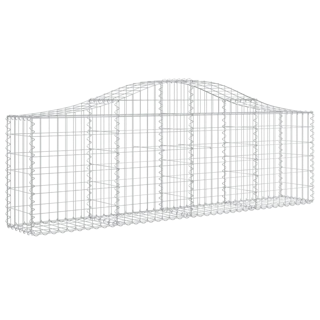VidaXL Schanskorven 5 st gewelfd 200x30x60 80 cm gegalvaniseerd ijzer
