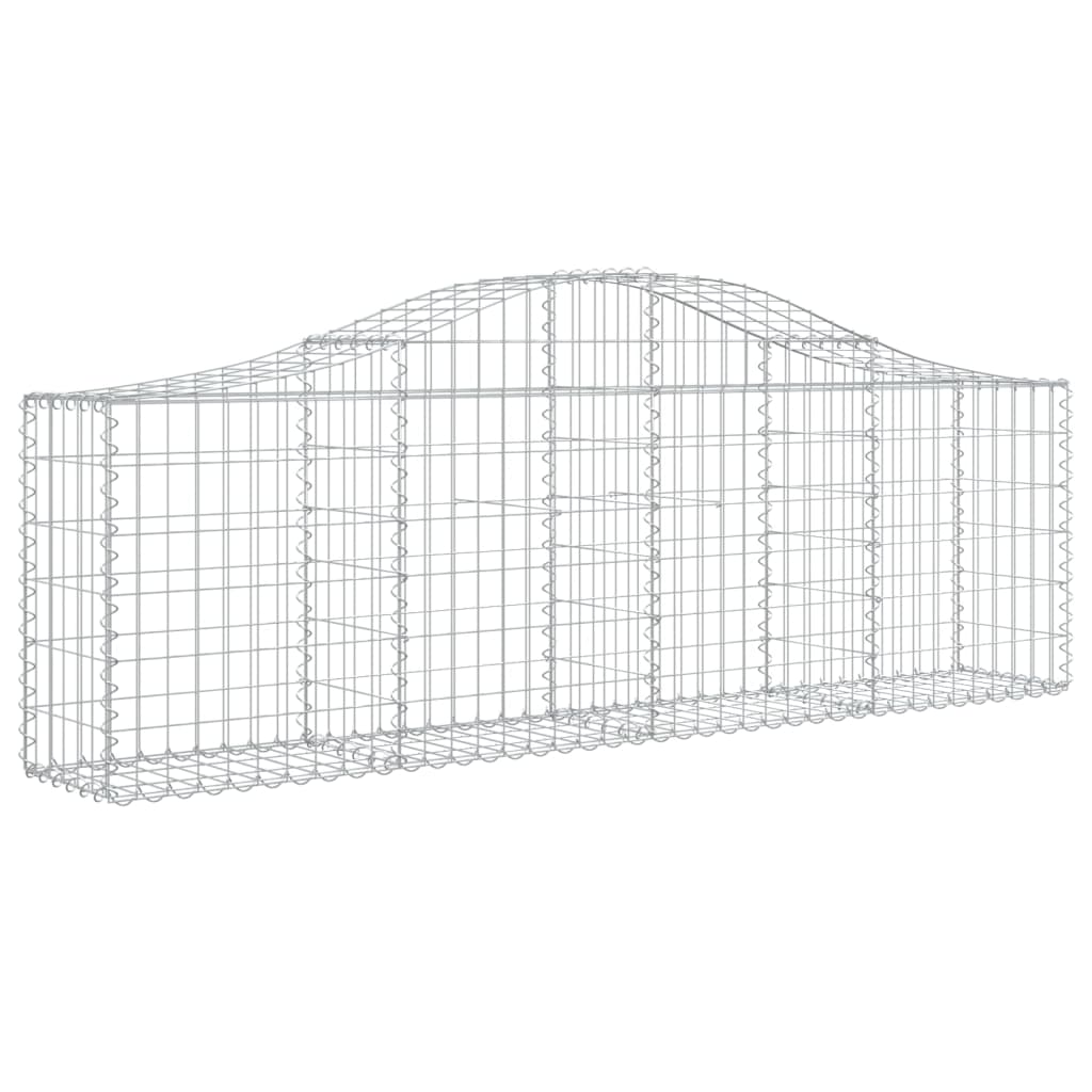 VidaXL Schanskorven 7 st gewelfd 200x30x60 80 cm gegalvaniseerd ijzer