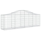 VidaXL Schanskorven 8 st gewelfd 200x30x60 80 cm gegalvaniseerd ijzer