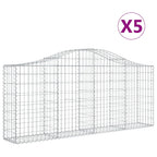 VidaXL Schanskorven 5 st gewelfd 200x30x80 100 cm gegalvaniseerd ijzer