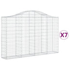 VidaXL Schanskorven 7 st gewelfd 200x30x120 140 cm ijzer