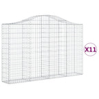 VidaXL Schanskorven 11 st gewelfd 200x30x120 140 cm ijzer