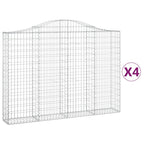 VidaXL Schanskorven 4 st gewelfd 200x30x140 160 cm ijzer