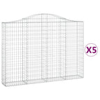VidaXL Schanskorven 5 st gewelfd 200x30x140 160 cm ijzer