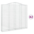 VidaXL Schanskorven 2 st gewelfd 200x30x180 200 cm ijzer